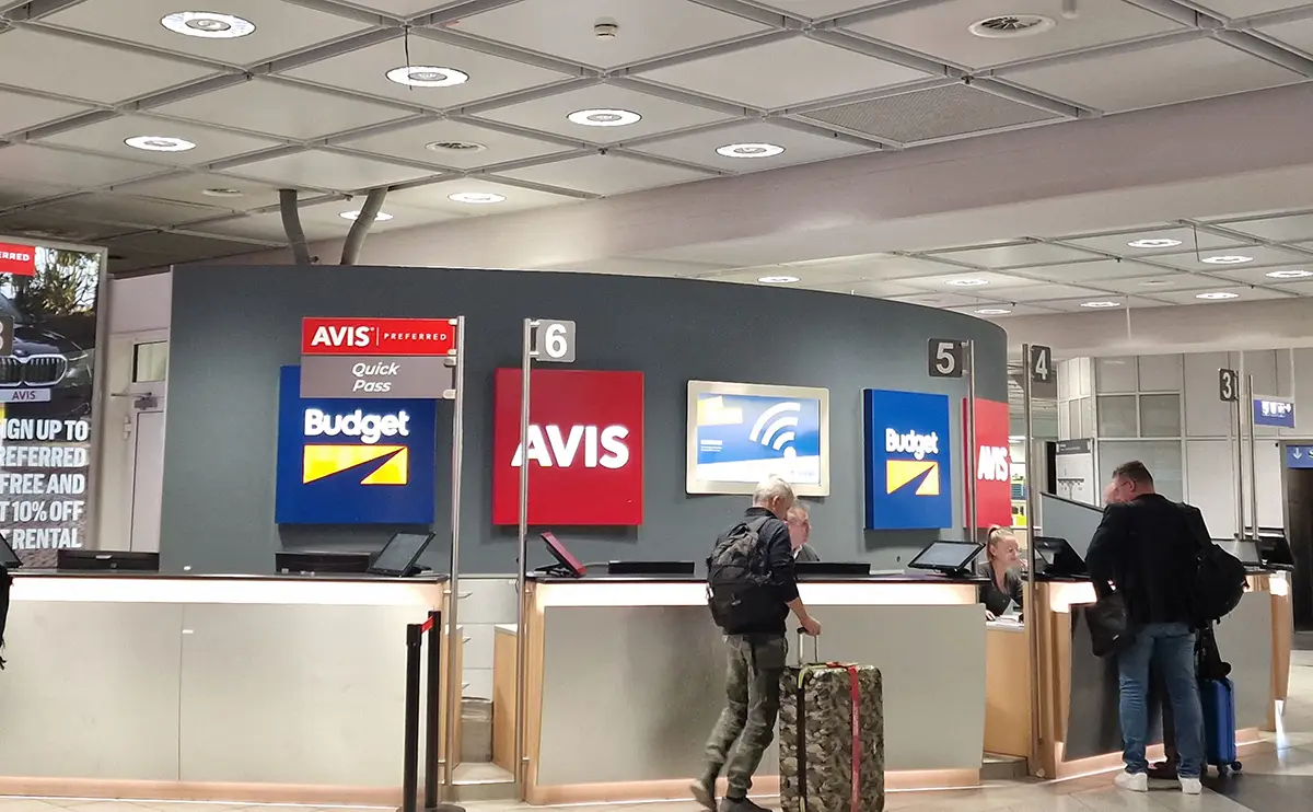 Rental car counters at Munich Airport