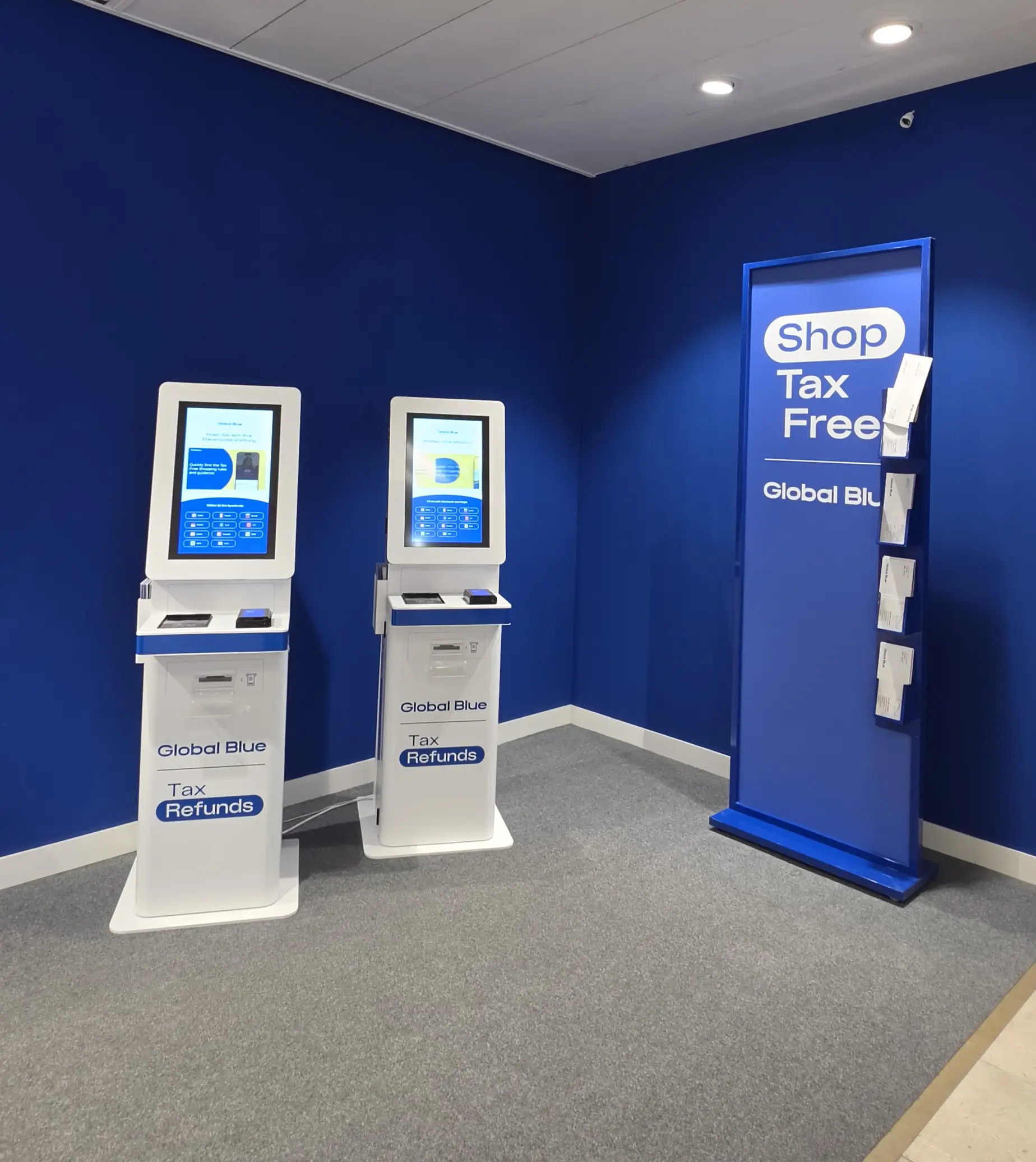 Global Blue tax free refund machines inside GALERIA in Munich