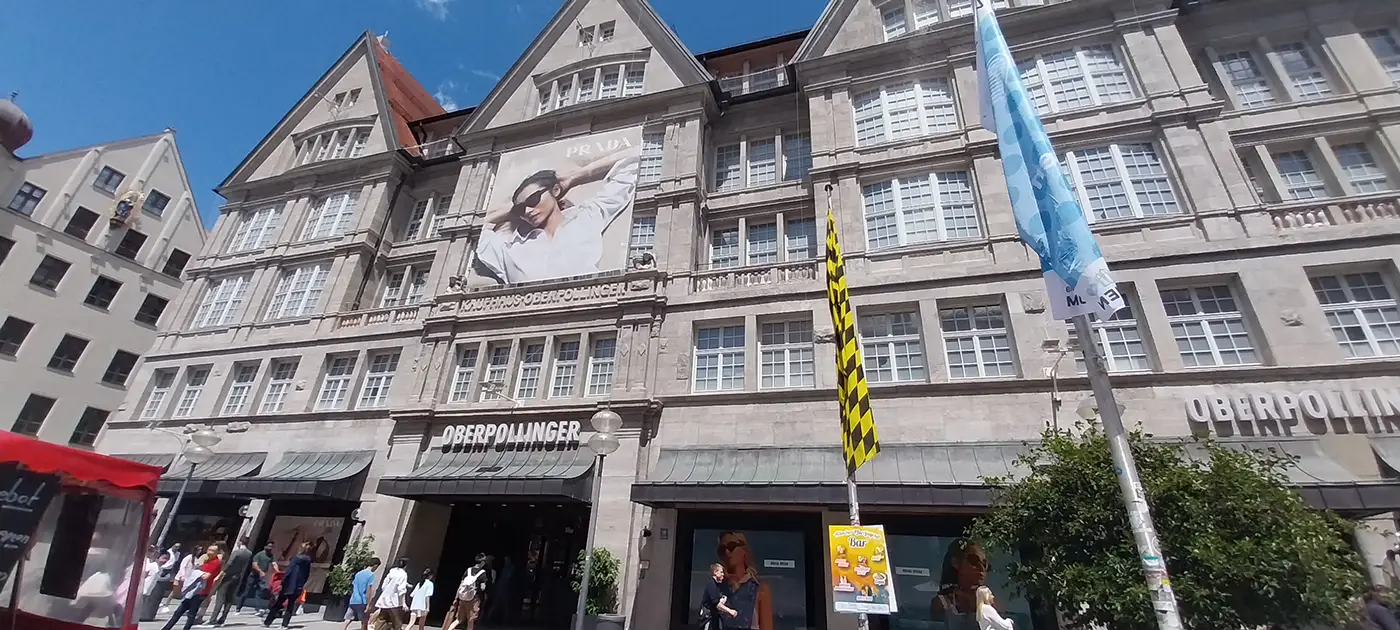 Oberpollinger department store beside Karlsplatz Stachus in central Munich